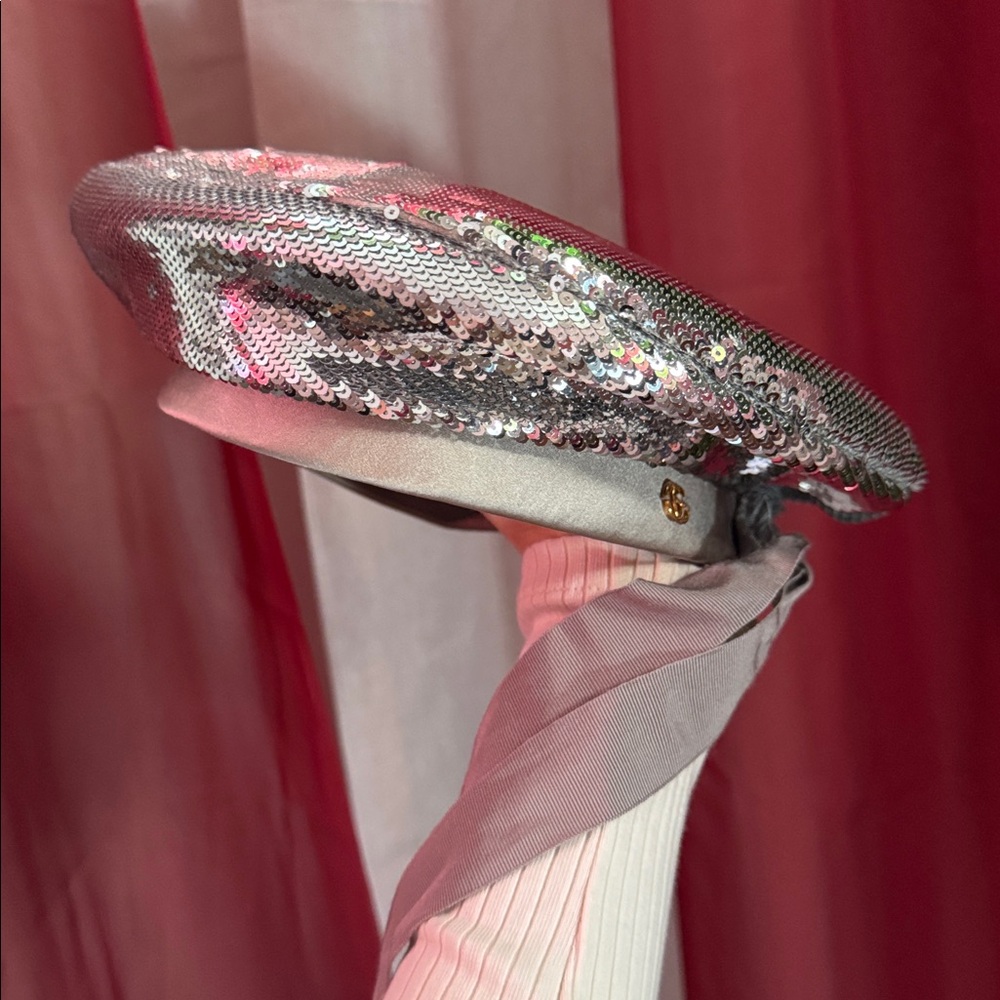 Gucci silver sequin beret